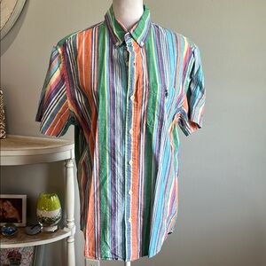 [US POLO ASSN] Colorful Striped Men's Shirt - Size Small